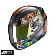 Scorpion EXO 490 Divina Black Red Blue Chameleon Motorcycle Helmet - Large - Non PSB Approved