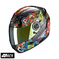 Scorpion EXO 490 Divina Black Red Blue Chameleon Motorcycle Helmet - Large - Non PSB Approved