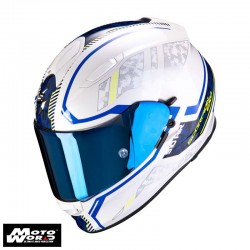 Scorpion EXO 510 Air Occulta Pearl White Blue Full Face Motorcycle Helmet S