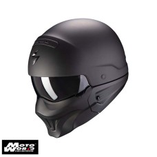 Scorpion EXO Combat Evo Solid Matt Black Modular Motorcycle Helmet - Non PSB Approved