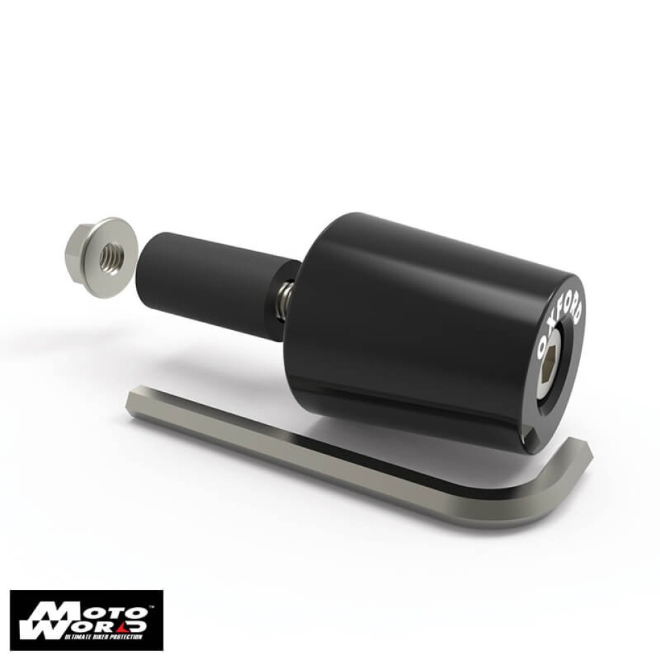 Oxford OX599 Aluminium Weighted Bar Ends for 22mm Black Handlebar