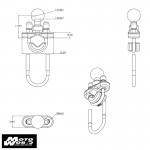 Ram Mount RAMB231ZU Bracket U-Bolt Zinc Coated 0.50 to 1.25 Inch