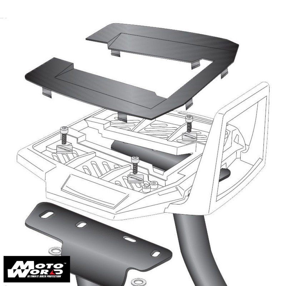 Hepco & Becker 65075300101 Aluminum Rack Top Box Bracket for Ducati Scrambler 800