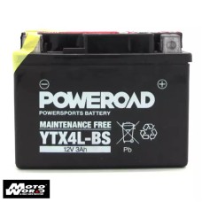 Poweroad YTX4L-BS 12V3AH Maintenance Free Motorcycle Battery