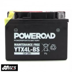 Poweroad YTX4L-BS 12V3AH Maintenance Free Motorcycle Battery