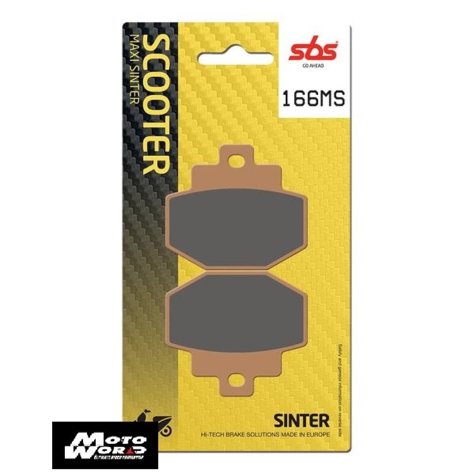 SBS 166MS Rear Sinter OE Replacement Motorcycle Brake Pad