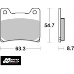 SBS 555HS Rear Sinter OE Replacement Motorcycle Brake Pad