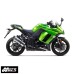 Two Brothers Racing Motorcycle Dual M2 Silver Series Carbon Slip-On for Kawasaki Ninja 1000 2011