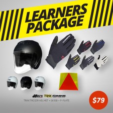 Trax TR06ZRR Open Face Helmet - PSB Approved + Komine GK 168 Ride Mesh Gloves + PPlate 3M Sticker - Only for New Riders