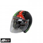 Trax TR03ZRR Open Face Helmet - PSB Approved + Komine GK-243 Protect Mesh Motorcycle Gloves + Motoworld Helmet Slingbag + 2 PPlate 3M Sticker - Only for New Riders