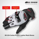 Komine GK224 Carbon Protect Leather Mesh Motorcycle Gloves