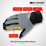 Komine GK232 CE Stretch Mesh Motorcycle Gloves