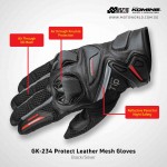 Komine GK 234 Protect Leather Mesh Motorcycle Gloves