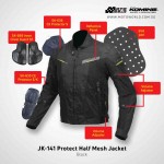 Komine JK141 Protect Half Mesh Motorcycle Riding Jacket