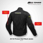 Komine JK141 Protect Half Mesh Motorcycle Riding Jacket