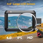 VSYS F9DL Motorcycle DVR Bluetooth TPMS Front & Rear Dual Camera 4.0 Inch Waterproof Dash Cam Parking Mode SONY Starvis WiFi GPS