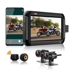 VSYS F9DL Motorcycle DVR Bluetooth TPMS Front & Rear Dual Camera 4.0 Inch Waterproof Dash Cam Parking Mode SONY Starvis WiFi GPS
