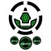 Motografix CAD KGC001G Motorcycle Fuel Cap Sticker-Green