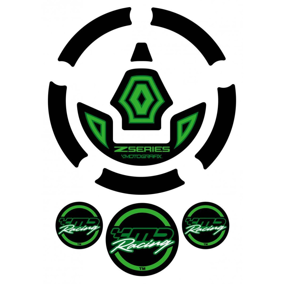 Motografix CAD KGC001G Motorcycle Fuel Cap Sticker-Green