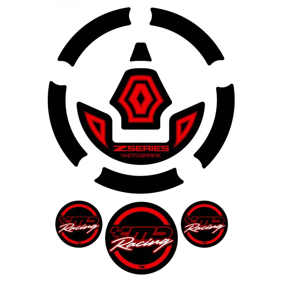 Motografix CAD KGC001R Motorcycle Fuel Cap Sticker-Red