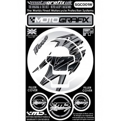 Motografix CAD SGC01W Fuel Cap Sticker for Suzuki Hayabusa White