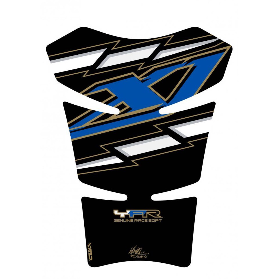 Motografix CAD TY001KB Motorcycle Tank Pad-Black/Blue