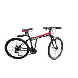 Forever 26" Black Red Spokes Wheel 21 Speed Folding Bicycle