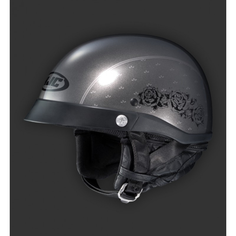HJC CL Ironroad Black Rose MC5 Classic Face Motorcycle Helmet
