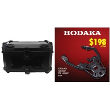 Hodaka Aluminum Alloy Motorcycle Top Luggage Rack Frame for Honda Forza ADV 750 + Hodaka Motorcycles ABS Tail Box - Black