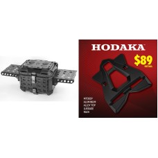 Hodaka Aluminum Alloy Motorcycle Top Luggage Rack Frame for Yamaha MT09 SP + Hodaka Motorcycles Aluminum Tail Box With Adventure Plates - Black