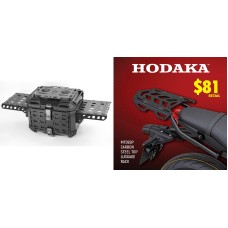 Hodaka Carbon Steel Motorcycle Top Luggage Rack Frame for Yamaha MT09 SP + Hodaka Motorcycles Aluminum Tail Box With Adventure Plates - Black