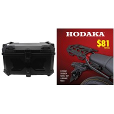 Hodaka Carbon Steel Motorcycle Top Luggage Rack Frame for Yamaha MT09 SP + Hodaka Motorcycles ABS Tail Box - Black