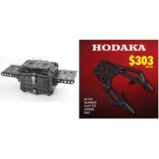 Hodaka Aluminum Alloy Motorcycle Top Luggage Rack Frame for Honda NC750X + Hodaka Motorcycles Aluminum Tail Box With Adventure Plates - Black