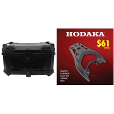 Hodaka Aluminum Alloy Motorcycle Top Luggage Rack Frame for Yamaha NMAX155 + Hodaka Motorcycles ABS Tail Box - Black