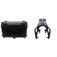 Hodaka Aluminum Alloy Motorcycle Top Luggage Rack Frame for Honda NX400/NX500 + Hodaka Motorcycles ABS Tail Box - Black