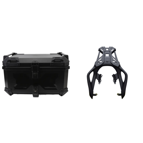 Hodaka Aluminum Alloy Motorcycle Top Luggage Rack Frame for Honda NX400/NX500 + Hodaka Motorcycles ABS Tail Box - Black