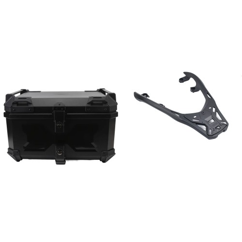 Hodaka Aluminum Alloy Motorcycle Top Luggage Rack Frame for Yamaha XMax300 + Hodaka Motorcycles ABS Tail Box - Black