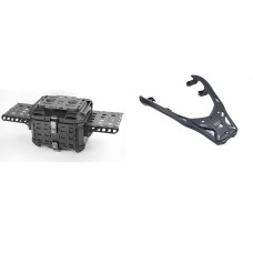 Hodaka Aluminum Alloy Motorcycle Top Luggage Rack Frame for Yamaha XMax300 + Hodaka Motorcycles Aluminum Tail Box With Adventure Plates - Black