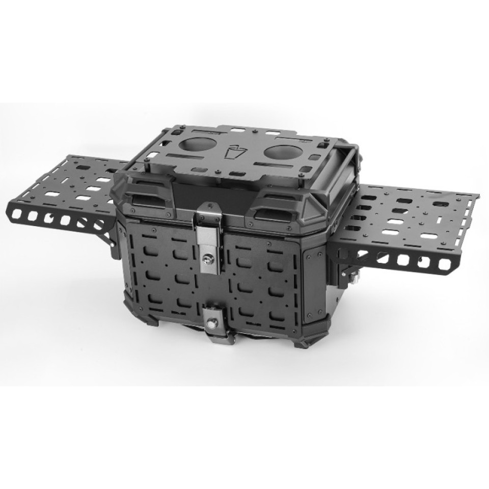 Hodaka Motorcycles Aluminum Tail Box With Adventure Plates - Black