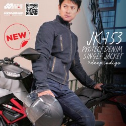 Komine JK-153 Protect Denim Single Motorcycle Riding Jacket