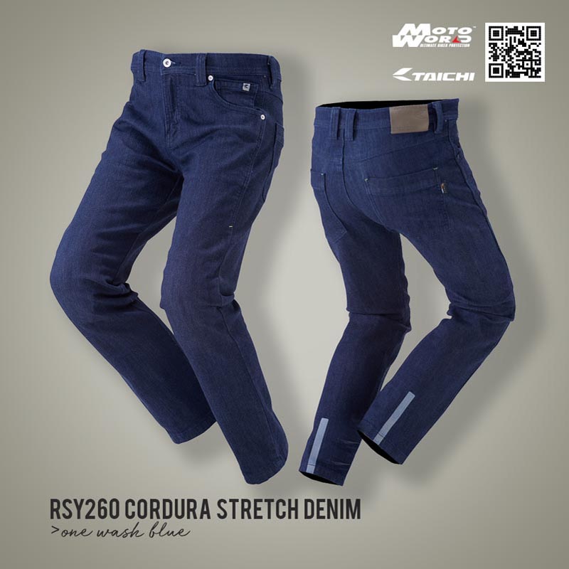 RS Taichi RSY260 Short Cordura Stretch Motorcycle Denim Pants