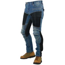 Komine PK-719 Superfit Kevlar Mesh Denim Motorcycle Riding Jeans Black WS