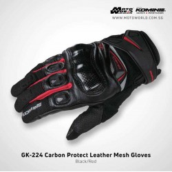 Komine GK224 Carbon Protect Leather Mesh Motorcycle Gloves