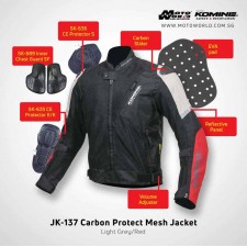 Komine JK137 Carbon Protect Mesh Motorcycle Riding Jacket