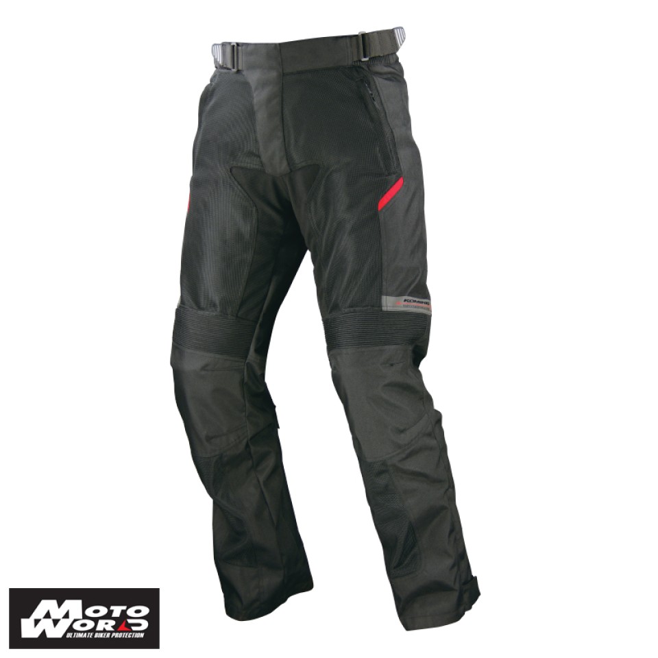 Komine PK-707 Ragusa Full Armored Mesh Motorcycle Riding Pants-Black