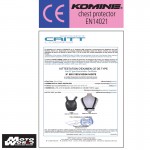 Komine SK 624 Front Inner Chest Armor-Black