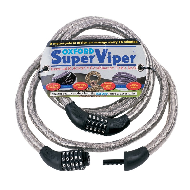 Oxford OF236 Super Viper Combin Lock + Bracket 1m X 22mm
