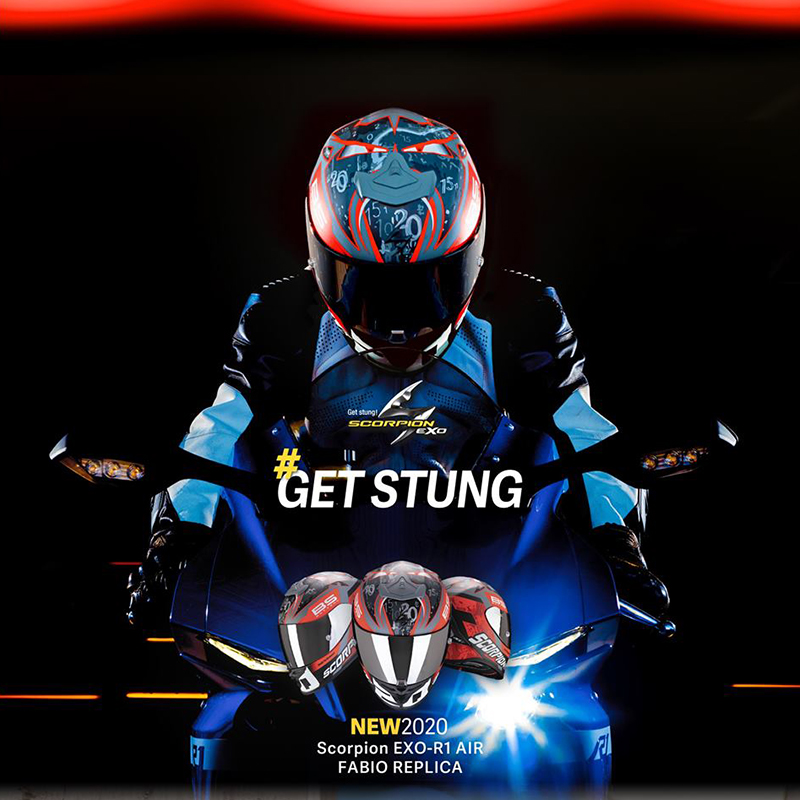 Scorpion Exo R1 Air Fabio Replica Full Face Motorcycle Helmet PSB Approved