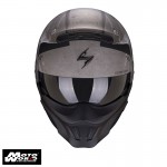 Scorpion EXO Combat Evo Incursion Matt Silver Black Modular Motorcycle Helmet