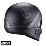Scorpion EXO Combat Evo Unborn Matt Black Silver Modular Motorcycle Helmet